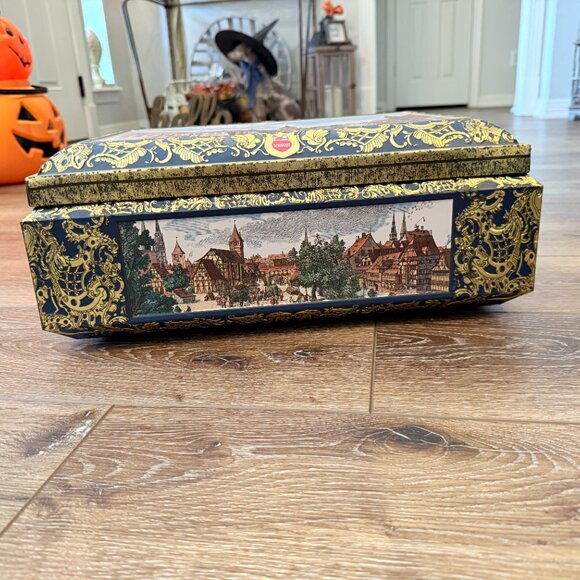 Large Vintage E. Otto Schmidt Cookie Tin Made in Germany - Picture 5 of 15